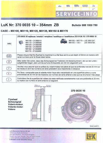 289685 Torcioninis demferis 354 mm, LUK